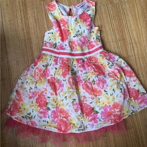 Little Lass Pink and Yellow Floral Dress